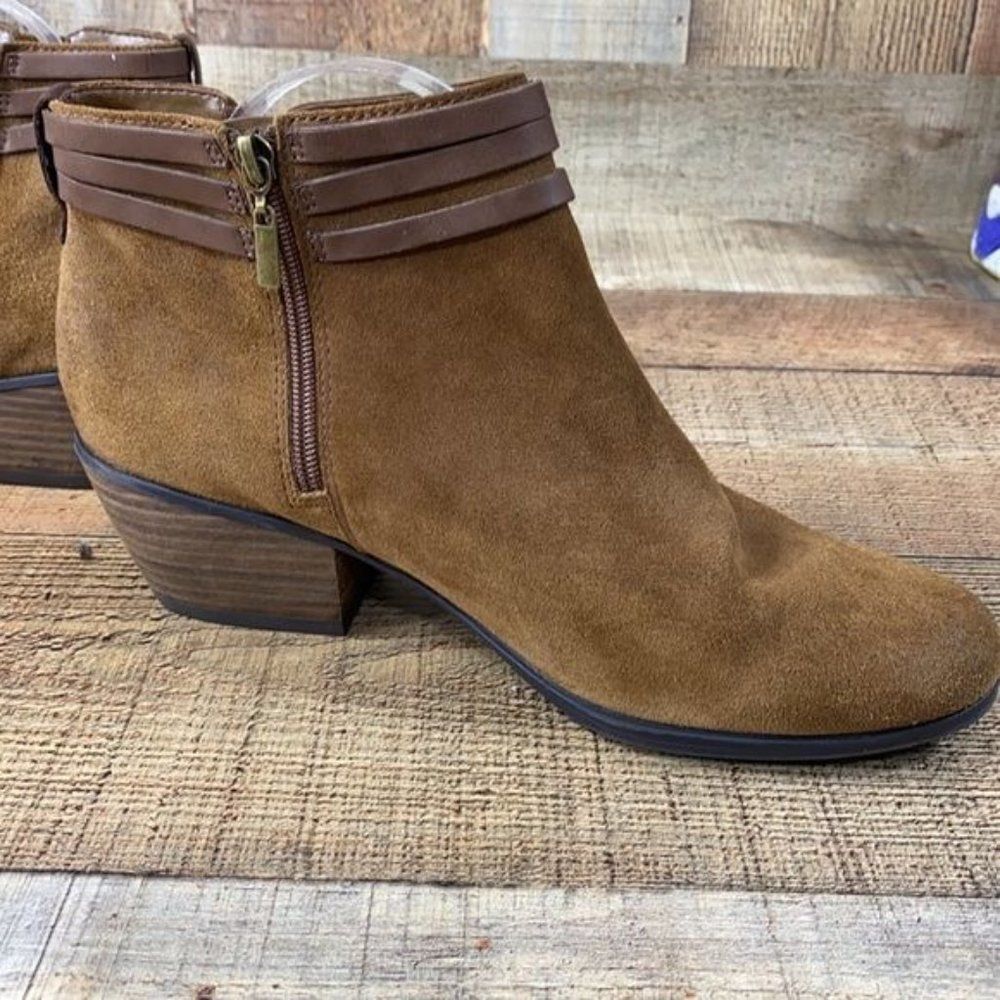 Clarks Artisan Gelata Siena Boots Tan Suede Boot Womens 11 M Ankle Booties - Picture 6 of 14